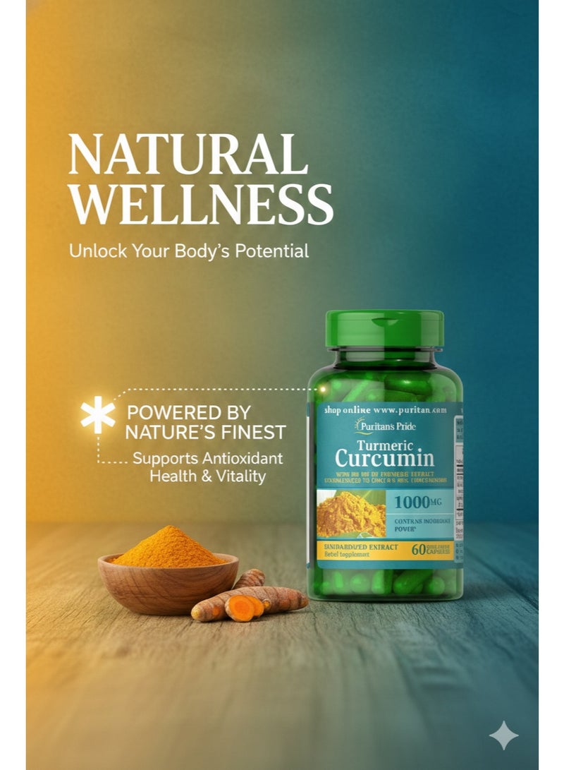 general Puritans Pride Turmeric Curcumin 1000 mg 60 Capsules - Image 2